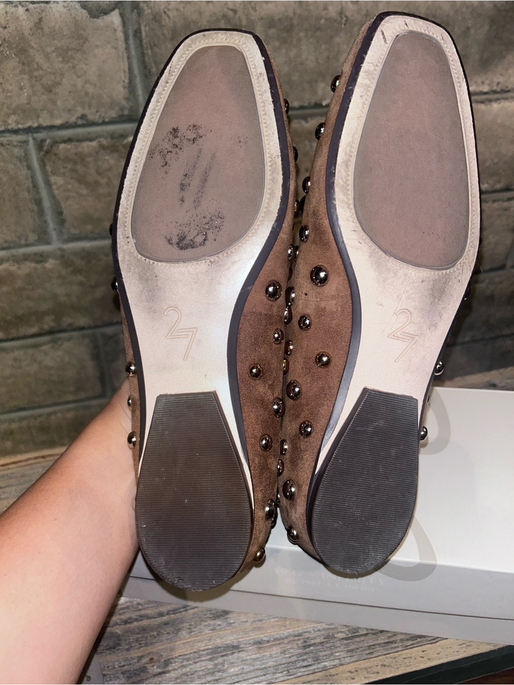 Naturalizer Studded Suede Ballet Flats in Brown - Picture 4 of 4